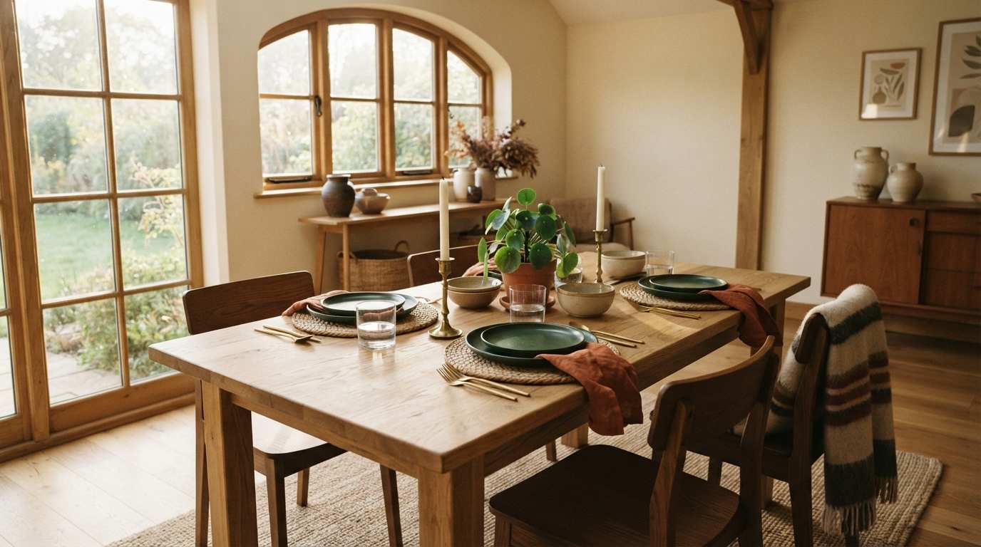  Mix Terracotta with Deep Greens and Natural Wood
