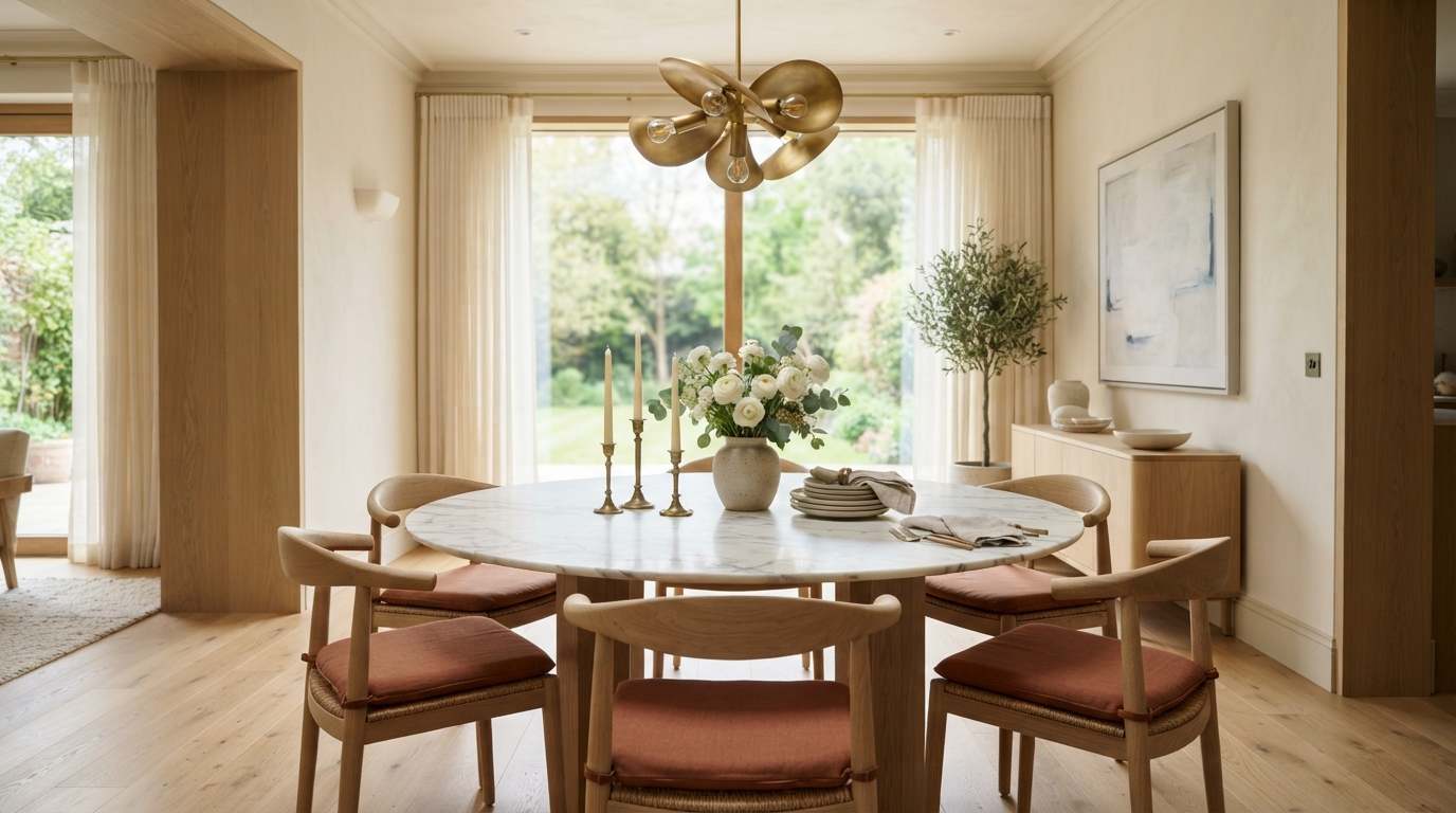 Pair Terracotta with Cream and Brass 