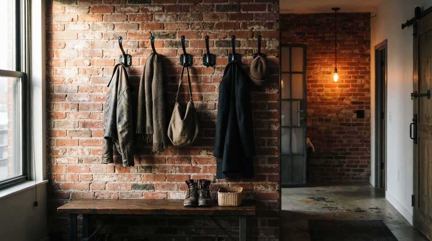 Exposed Brick or Faux Brick Accent Wall
