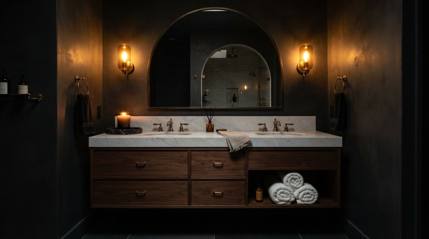 Moody Dark Bathroom