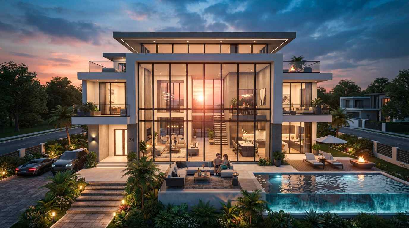  The Modern Glass Box Mansion
