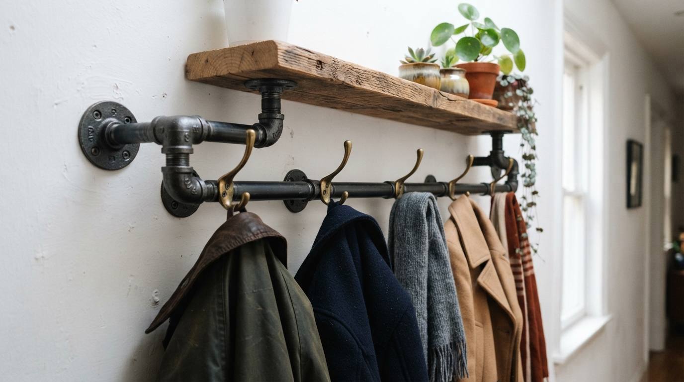  Industrial Pipe Coat Rack
