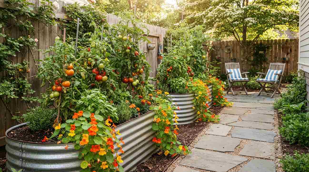 Raised Beds Along One Side
