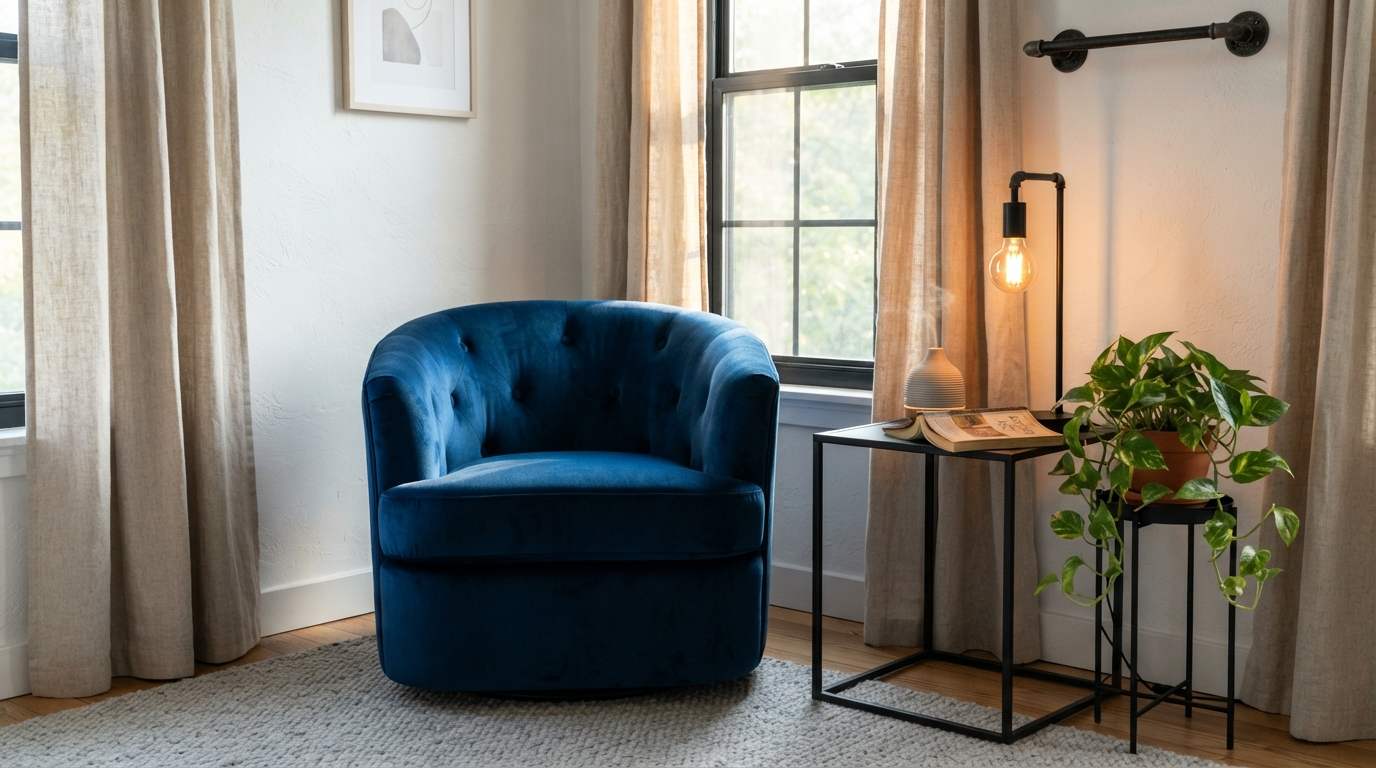 The Cozy Velvet Chair with Metal Accents