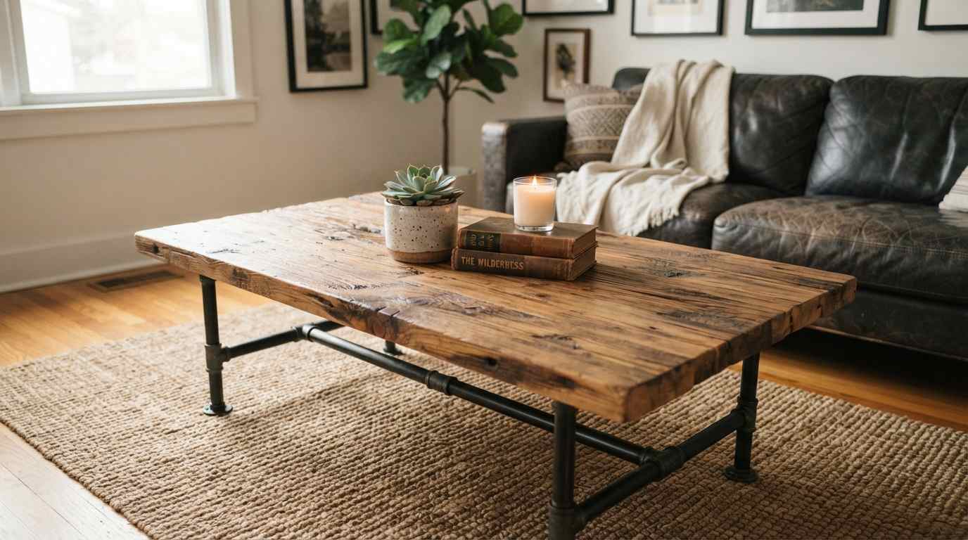 Bring In a Reclaimed Wood Coffee Table
