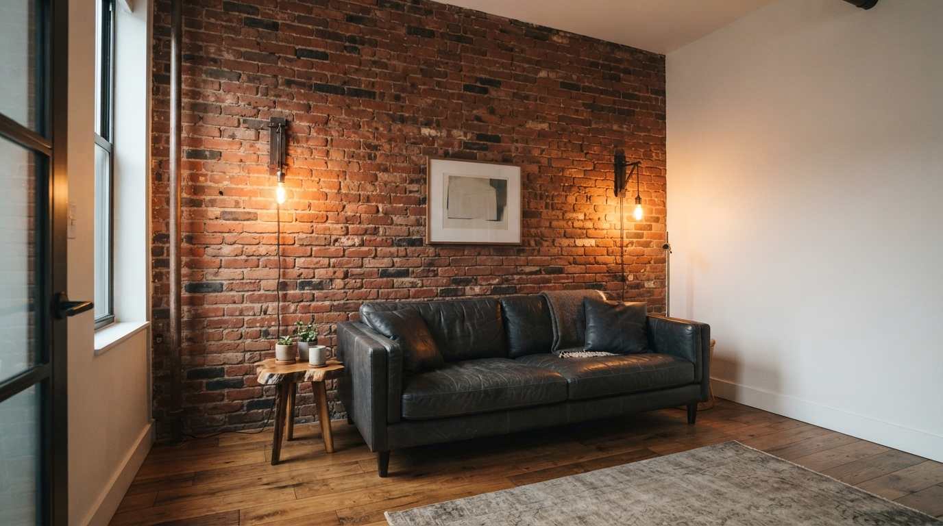 Start With an Exposed Brick Accent Wall

