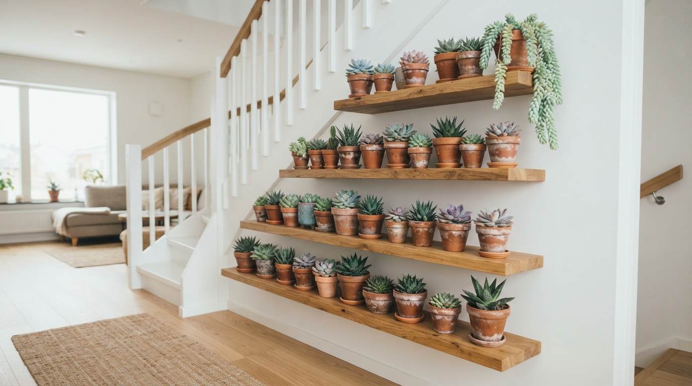 Succulent Shelf Display