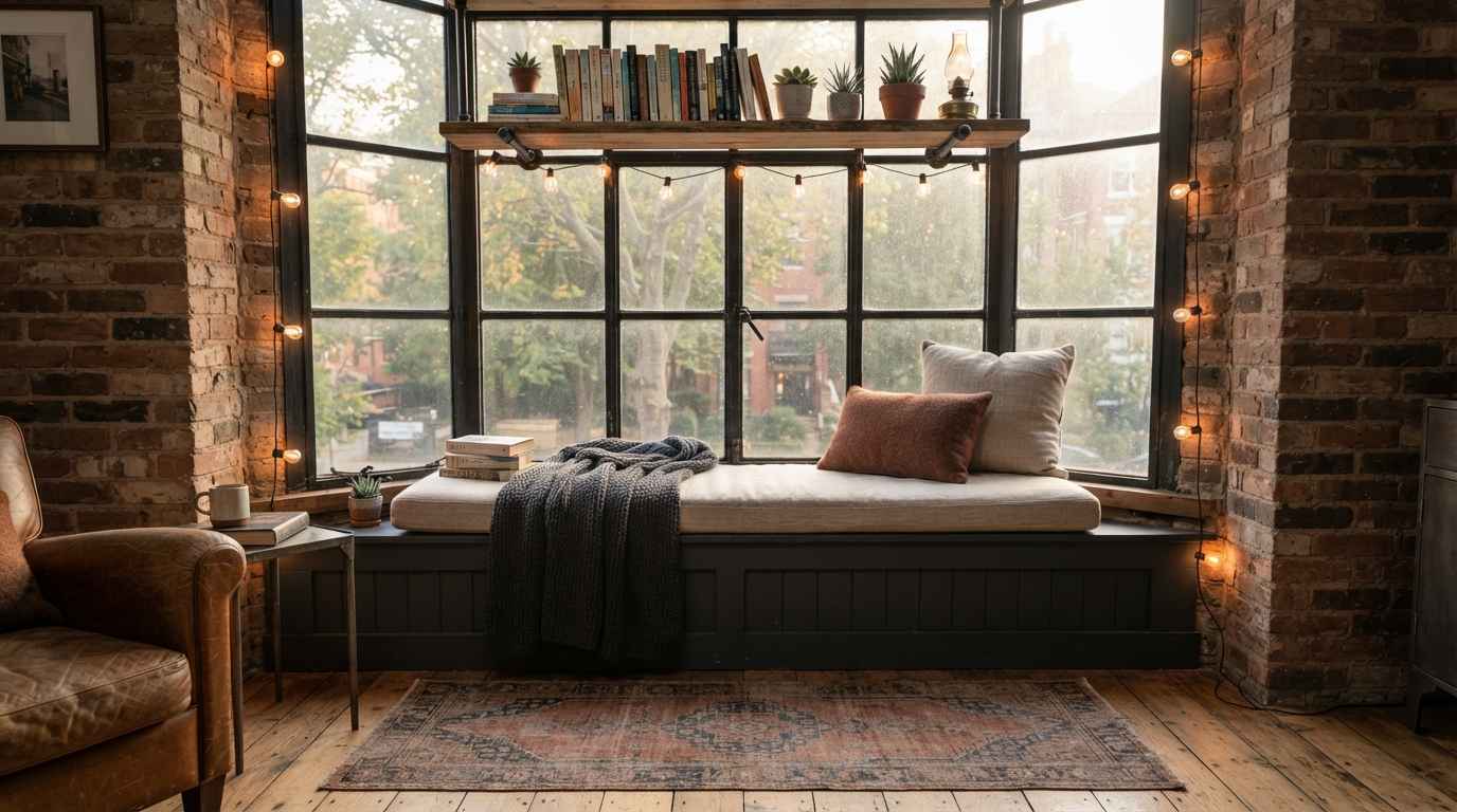 The Window Seat Conversion with Industrial Flair