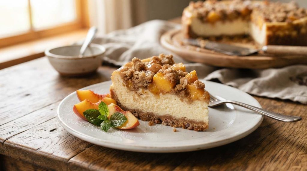 Peach Cobbler Cheesecake
